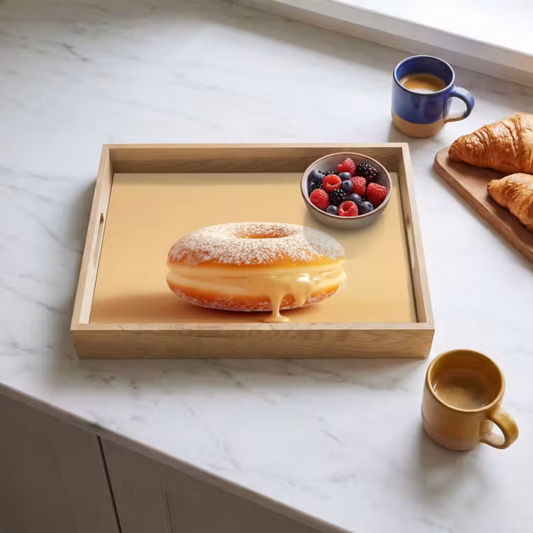 Dienblad - Donut - Romig - Poedersuiker - Beige — 4