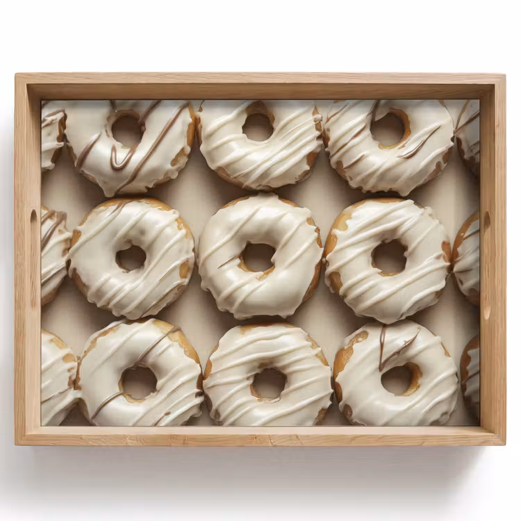Dienblad - Donuts - Chocolade - Wit - Beige — 1