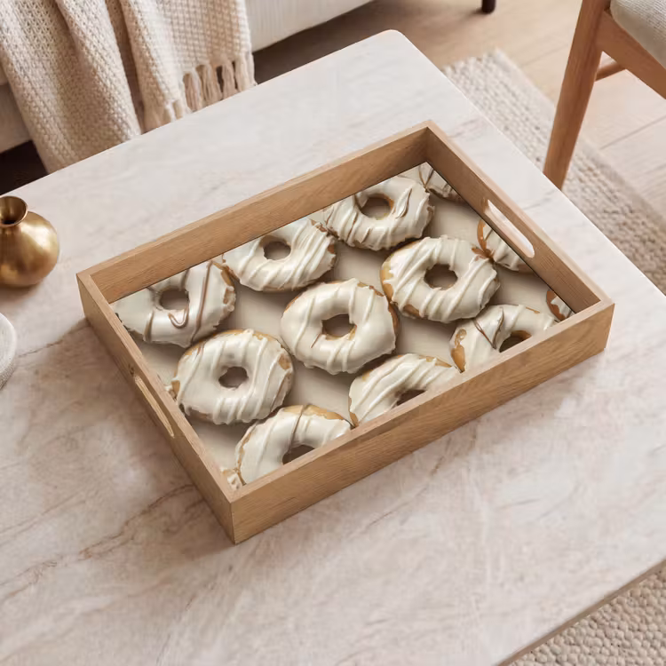 Dienblad - Donuts - Chocolade - Wit - Beige — 2