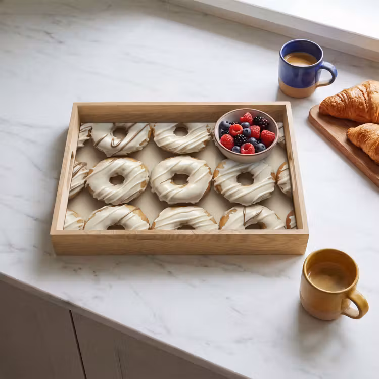 Dienblad - Donuts - Chocolade - Wit - Beige — 4