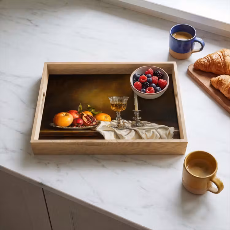 Dienblad - Fruit - Stilleven - Wijn - Kaars — 4