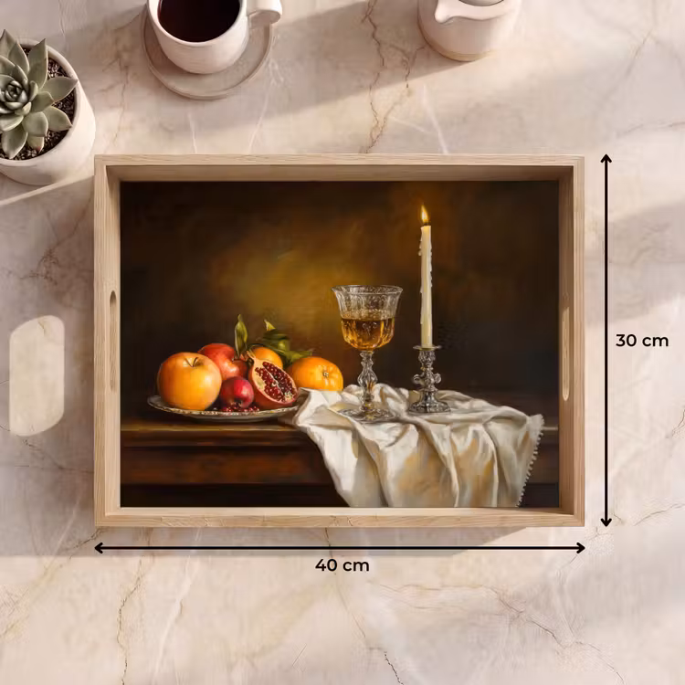 Dienblad - Fruit - Stilleven - Wijn - Kaars — 9