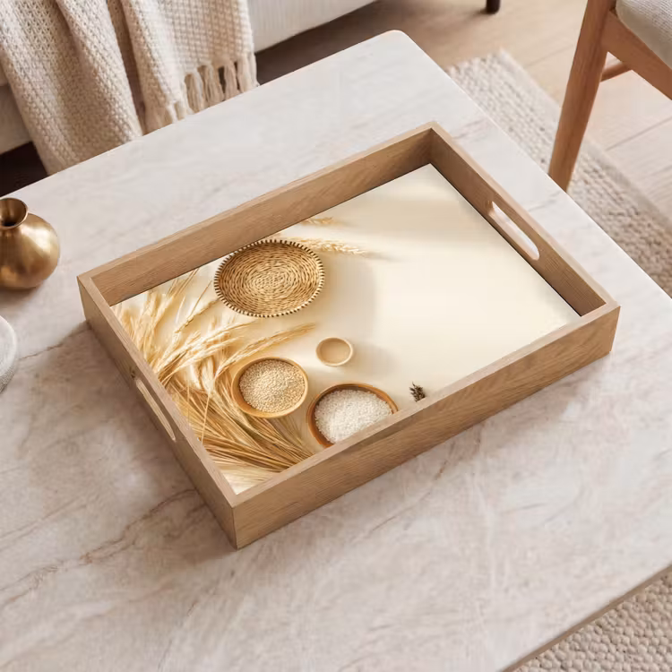 Dienblad - Granen - Hout - Kom - Beige — 2
