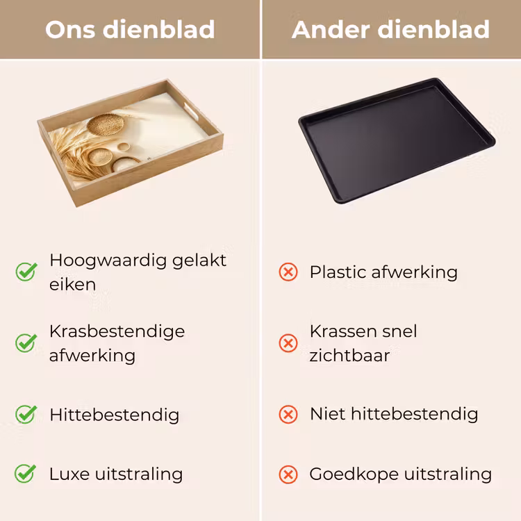 Dienblad - Granen - Hout - Kom - Beige — 3