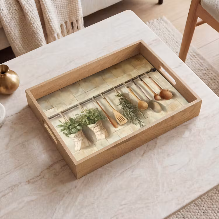 Dienblad - Hout - Keukengerei - Stilleven - Tegels — 2
