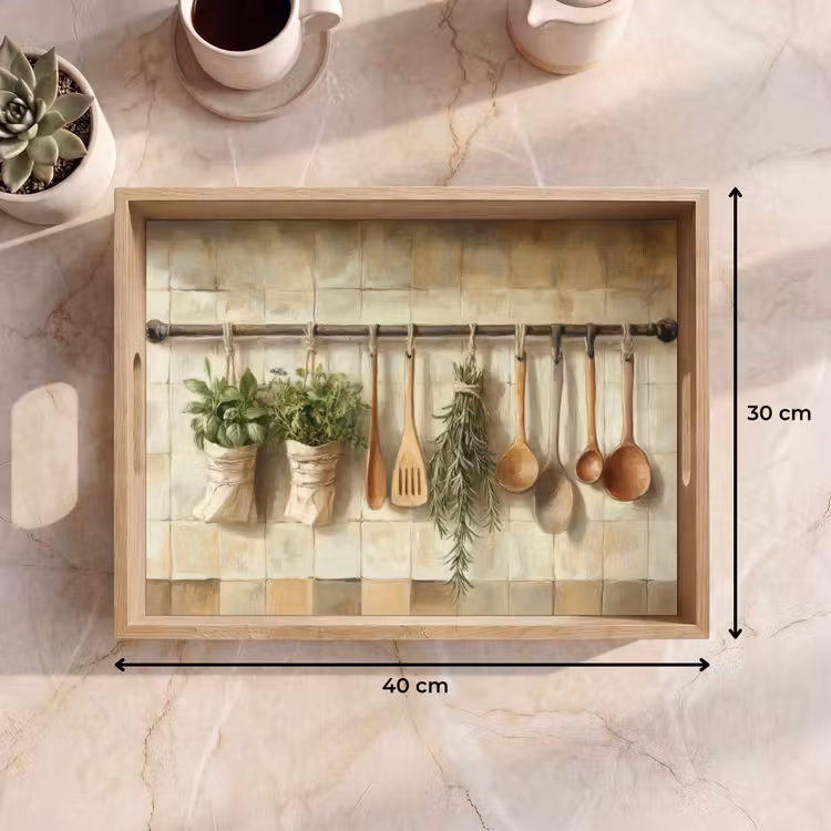 Dienblad - Hout - Keukengerei - Stilleven - Tegels — 9