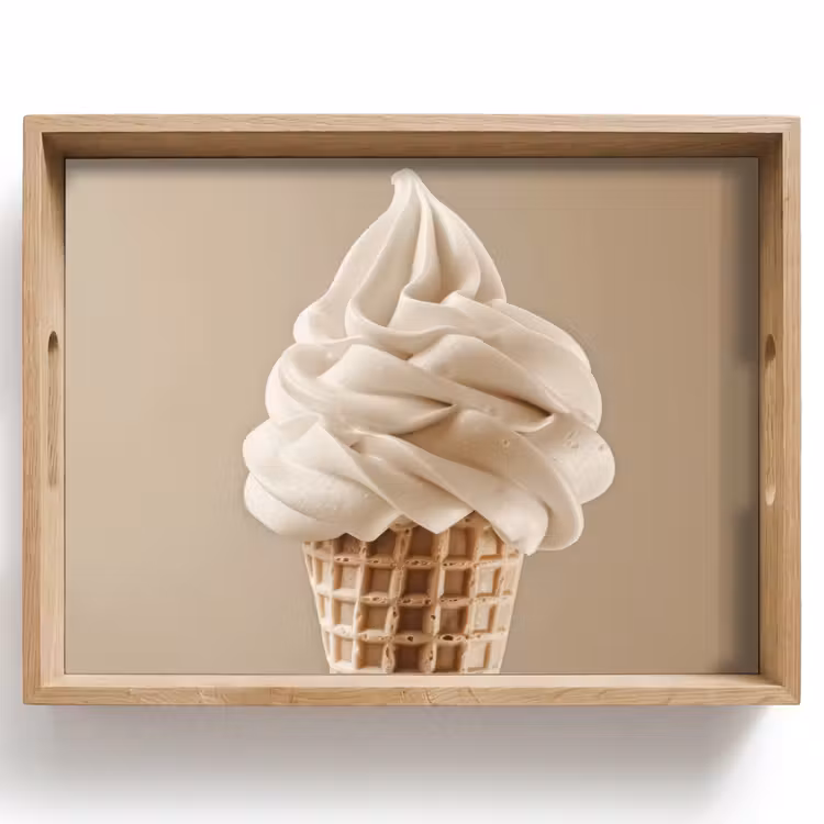 Dienblad - IJs - Softijs - Romig - Hoorntje - Beige — 1