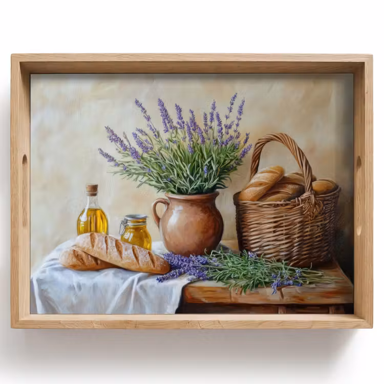 Dienblad - Lavendel - Brood - Stilleven — 1