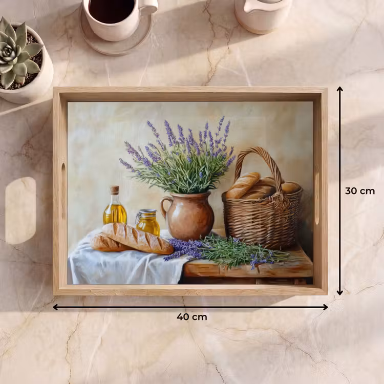 Dienblad - Lavendel - Brood - Stilleven — 9
