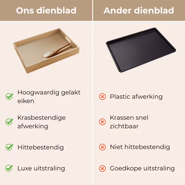 Dienblad - Lepel - Rijst - Hout - Beige — 3