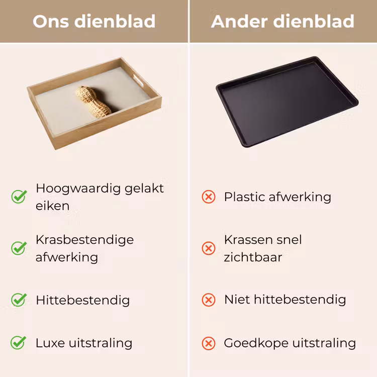 Dienblad - Pinda - Ruw - Beige — 3