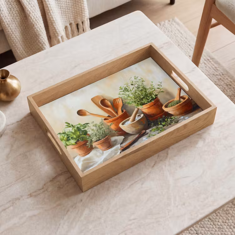 Dienblad - Potten - Kruiden - Hout — 2