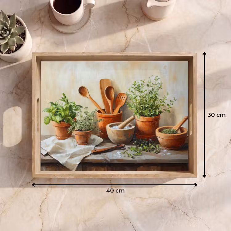 Dienblad - Potten - Kruiden - Hout — 9