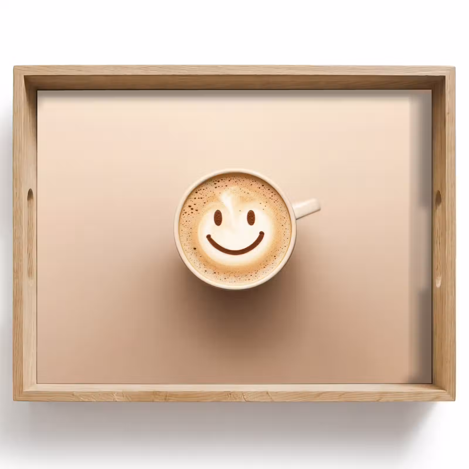 Dienblad - Koffie - Melkschuim - Lach - Beige — 1