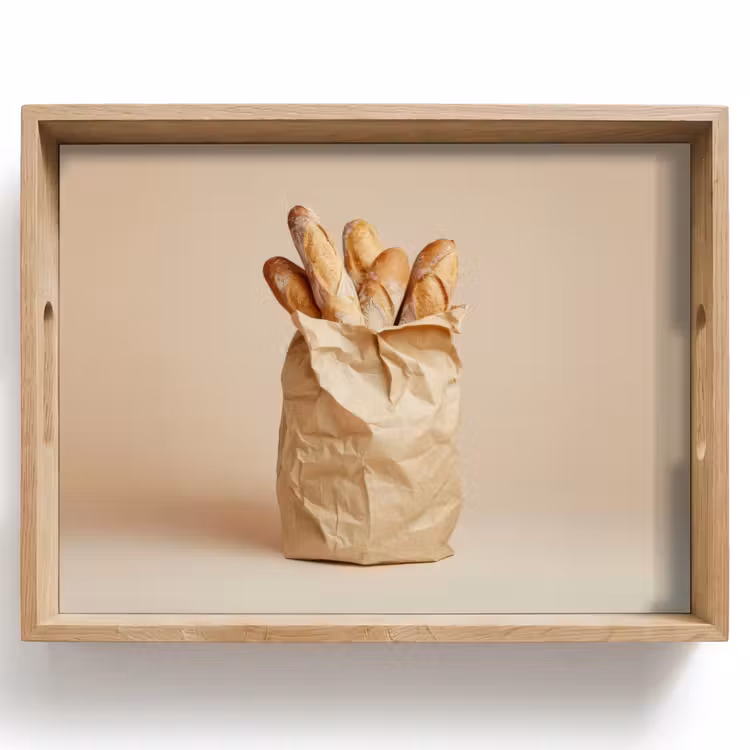 Dienblad - Baguette - Brood - Stokbrood - Beige — 1