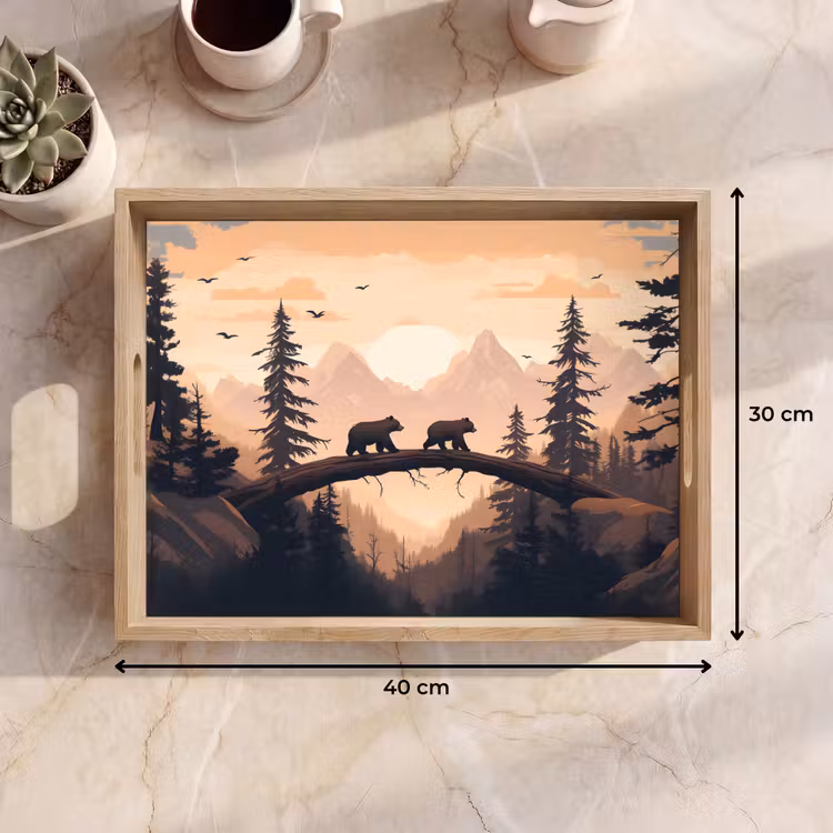 Dienblad - Beren - Bomen - Landschap - Zonsondergang — 9