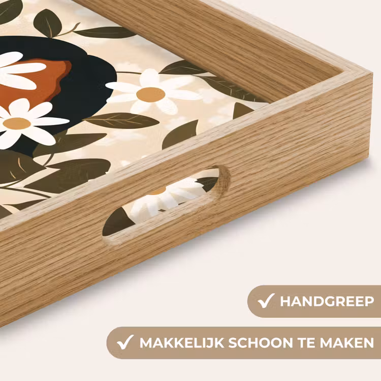 Dienblad - Illustratie - Vrouw - Madeliefjes - Wit — 5