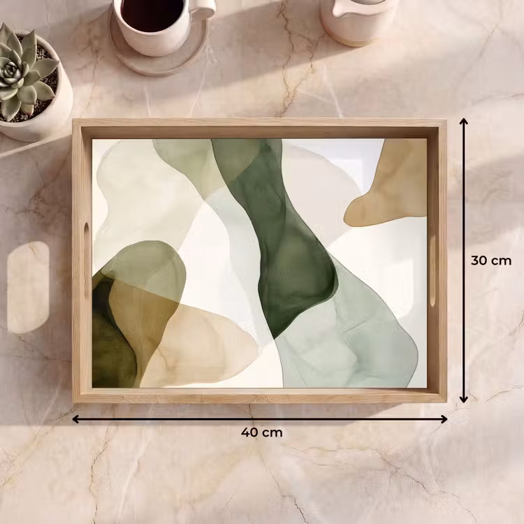Dienblad - Japandi - Abstract - Groen — 9