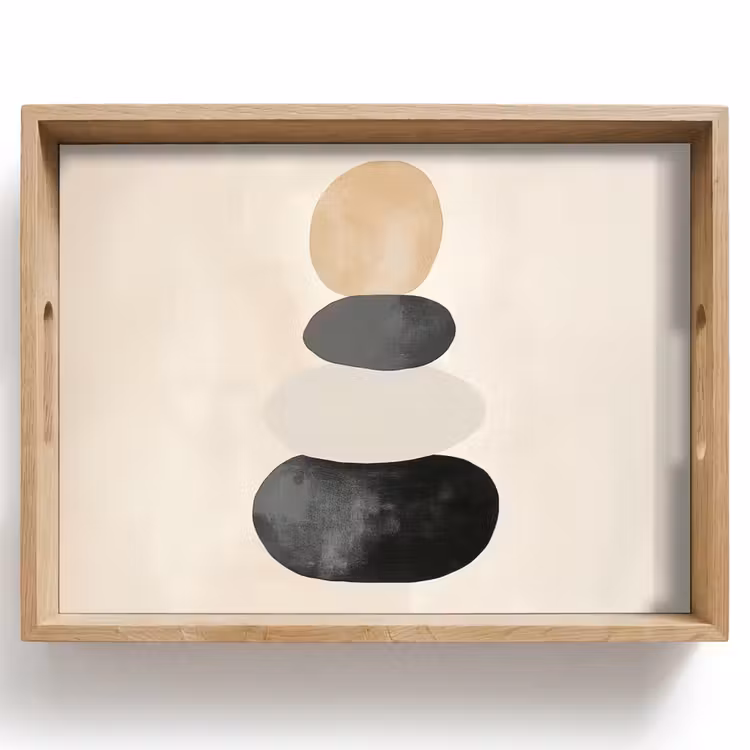 Dienblad - Japandi - Wabi sabi - Beige — 1