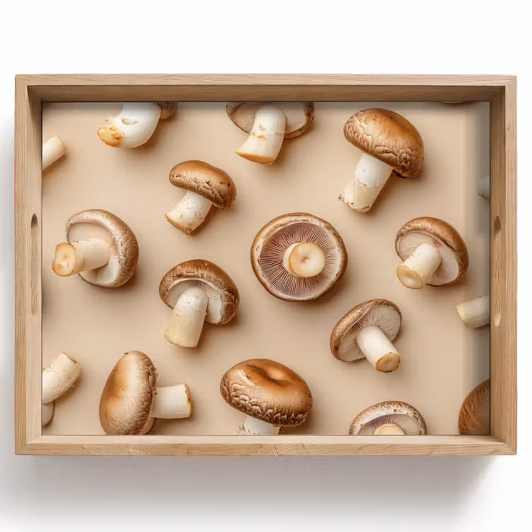 Dienblad - Kastanje Champignons - Beige — 1