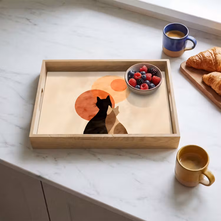 Dienblad - Katten - Zwart - Abstract - Cirkels — 4