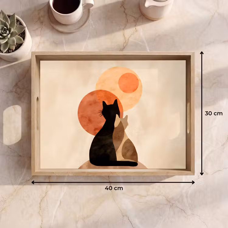 Dienblad - Katten - Zwart - Abstract - Cirkels — 9