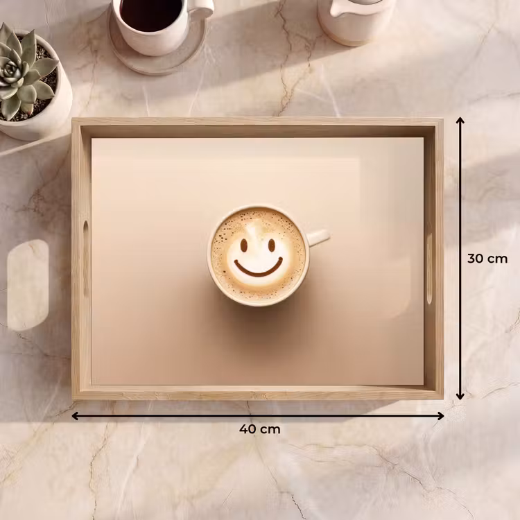 Dienblad - Koffie - Melkschuim - Lach - Beige — 9