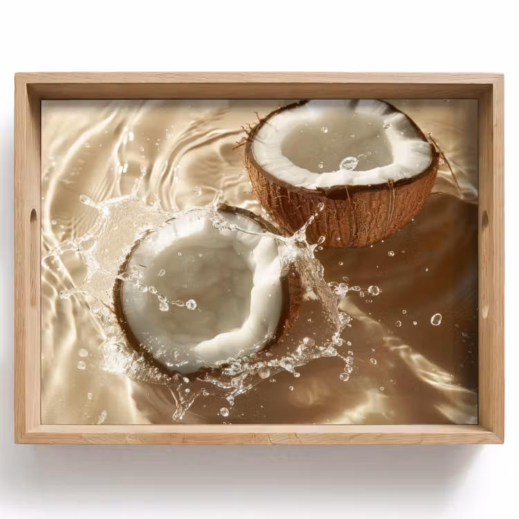 Dienblad - Kokosnoot - Water - Beige - Spetters — 1
