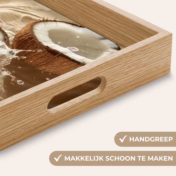 Dienblad - Kokosnoot - Water - Beige - Spetters — 5