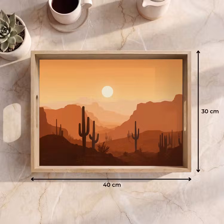 Dienblad - Landschap - Woestijn - Cactussen - Zon — 9