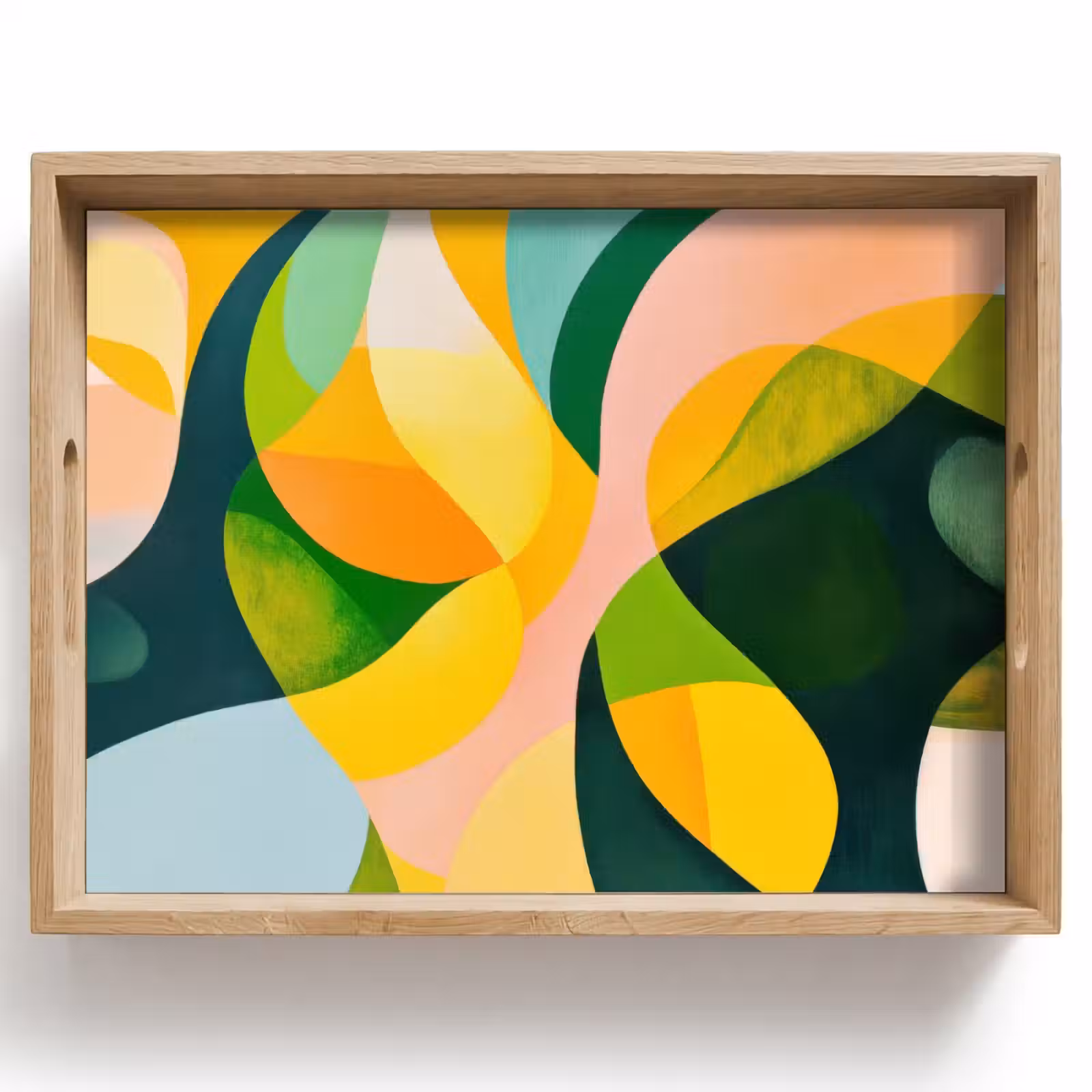 Dienblad - Abstract - Geel - Roze - Groen — 1