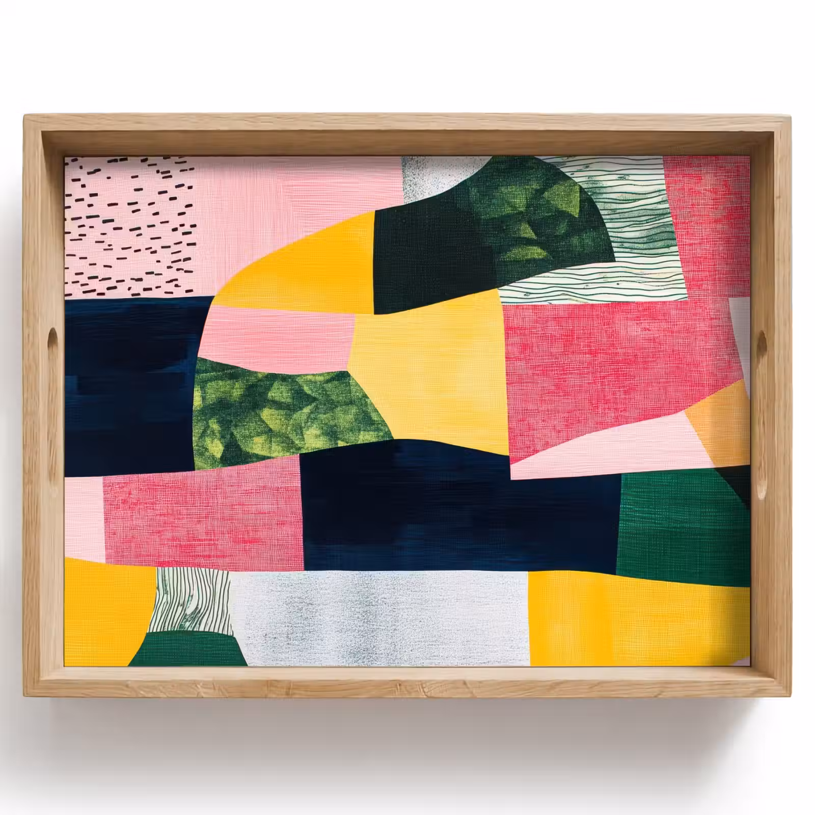 Dienblad - Abstract - Roze - Lappen - Vormen - Geel — 1