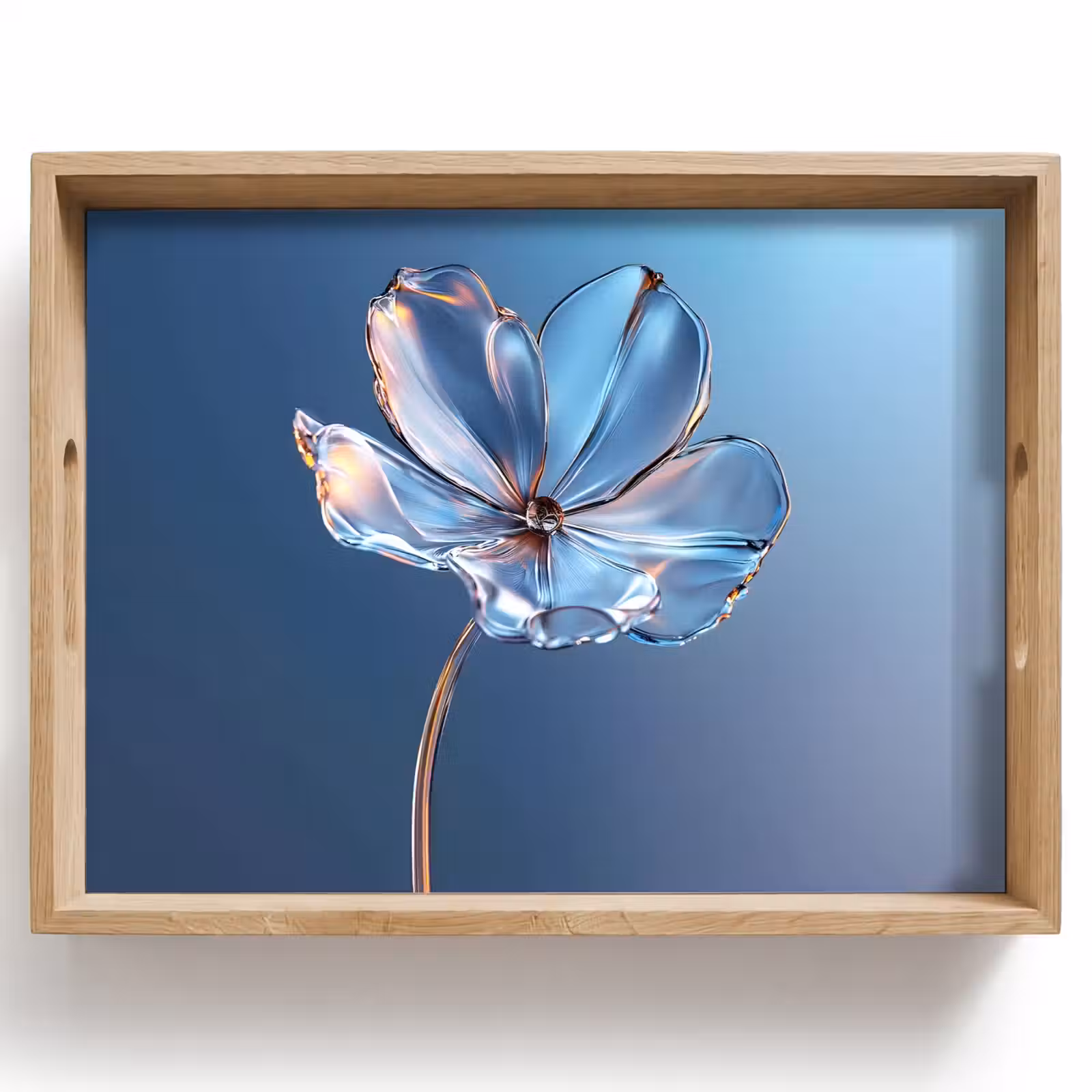 Dienblad - Blauw - Bloem - Glazen - Sierlijk — 1