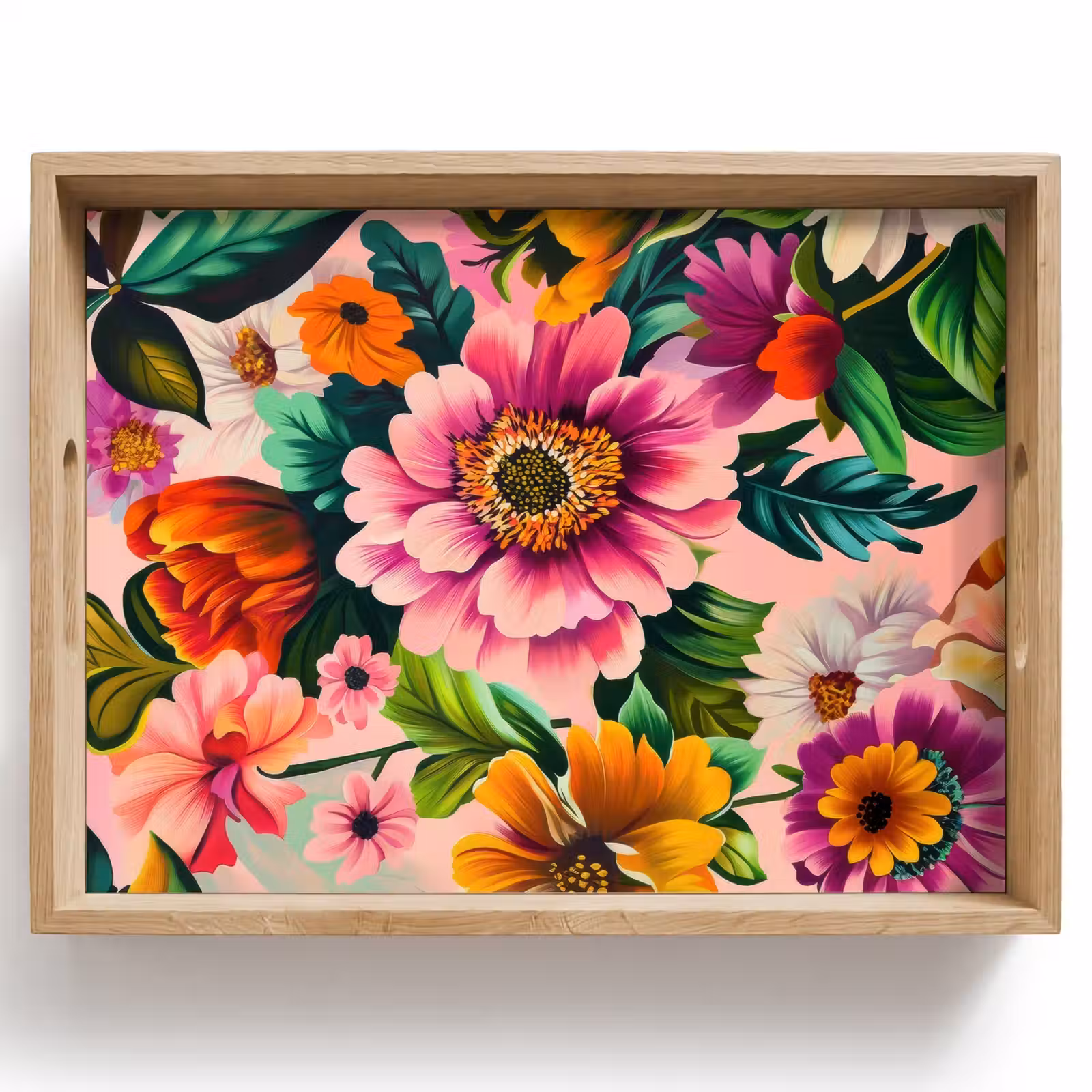 Dienblad - Bloemen - Kleurrijk - Roze — 1