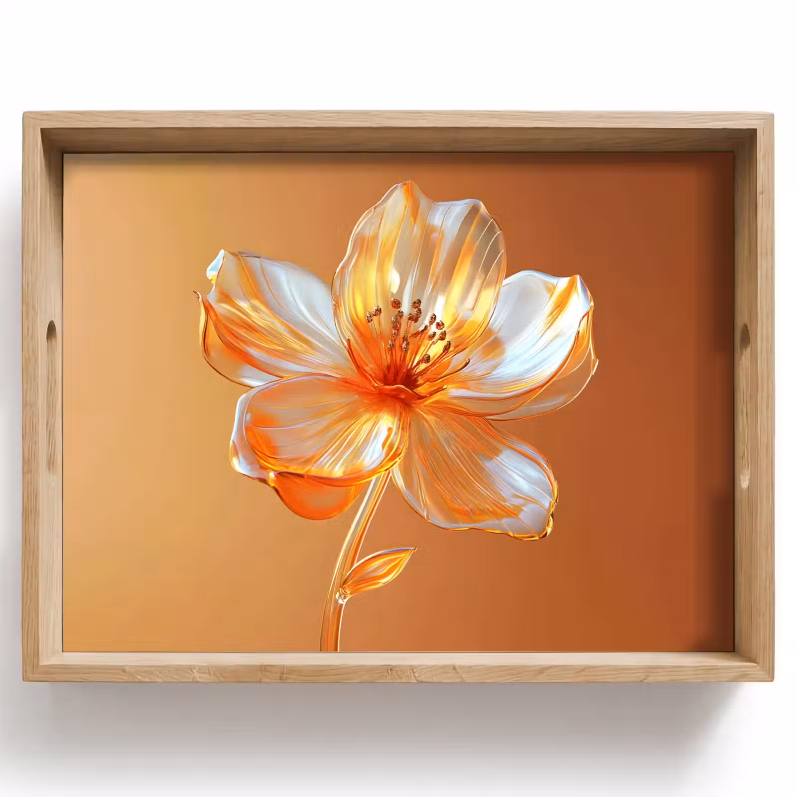 Dienblad - Glazen - Bloem - Oranje — 1