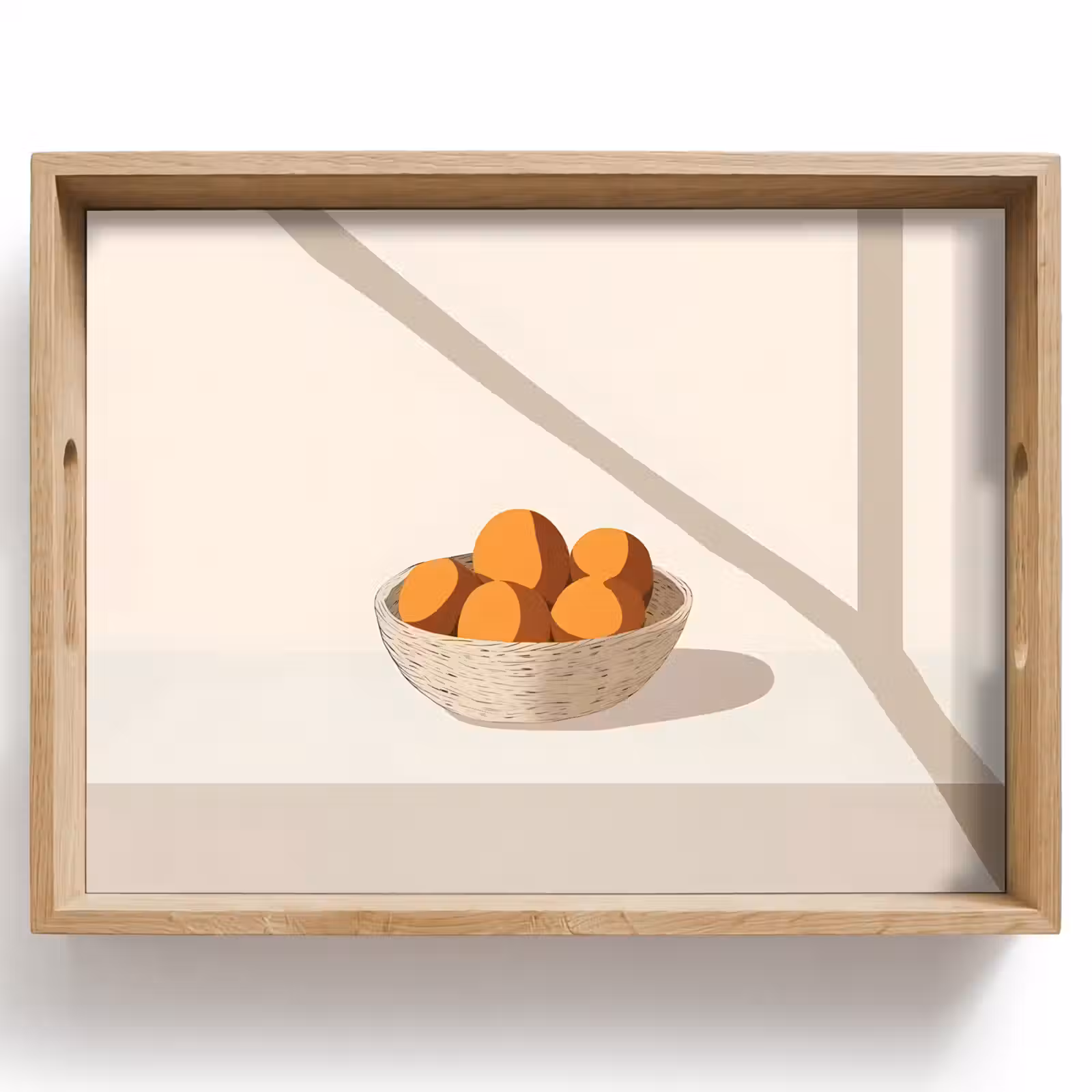 Dienblad - Mand - Fruit - Minimalistisch - Oranje — 1