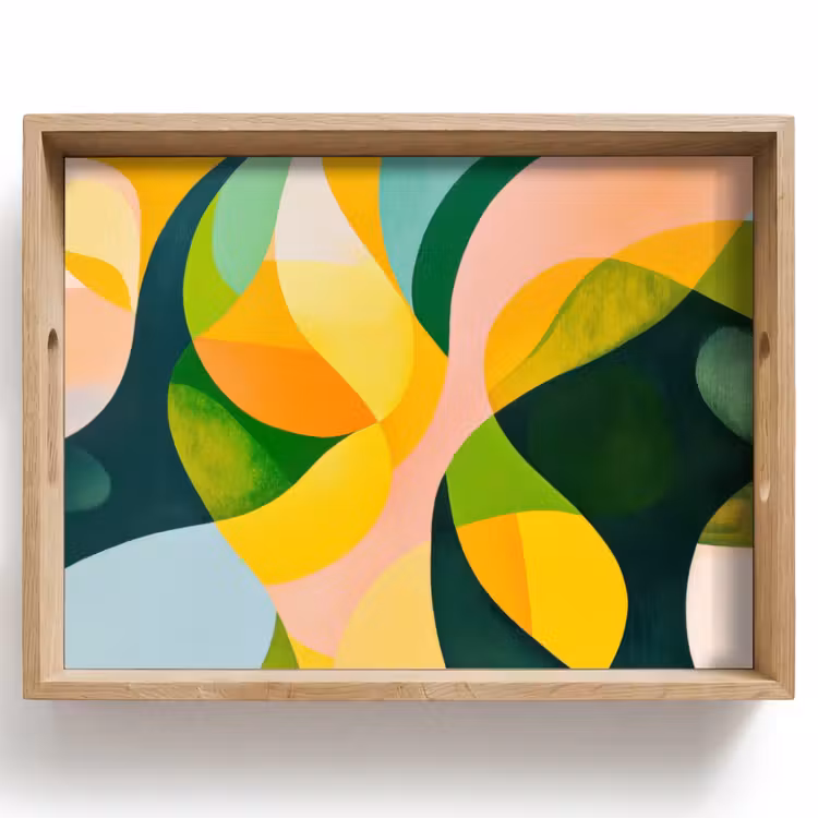 Dienblad - Abstract - Geel - Roze - Groen — 1