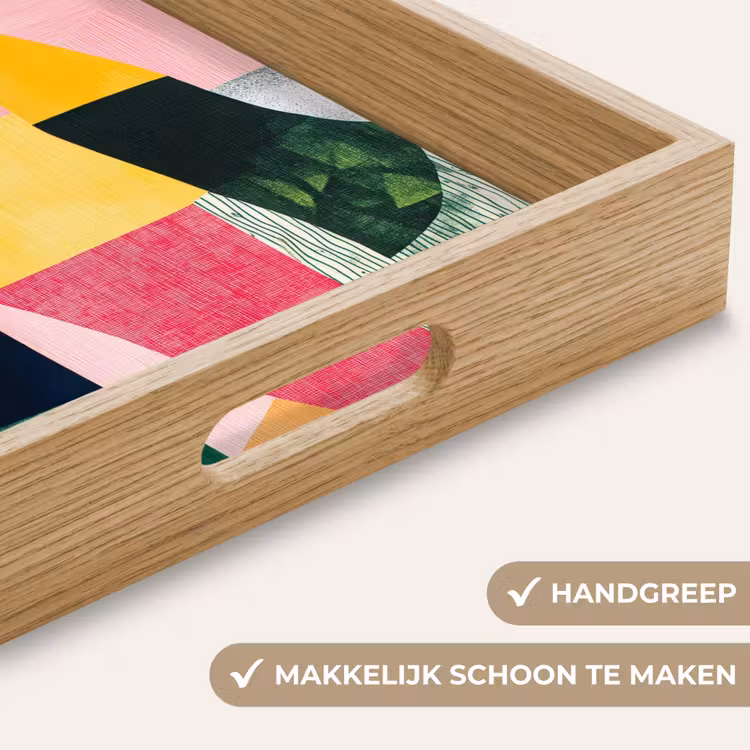 Dienblad - Abstract - Roze - Lappen - Vormen - Geel — 5