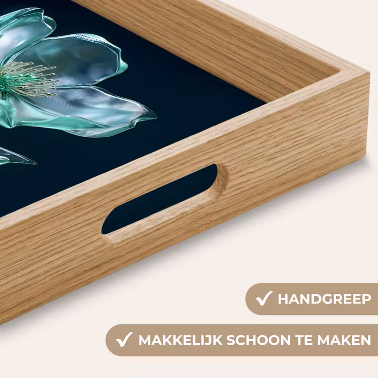 Dienblad - Bladeren - Bloem - Glazen - Donkerblauw — 5