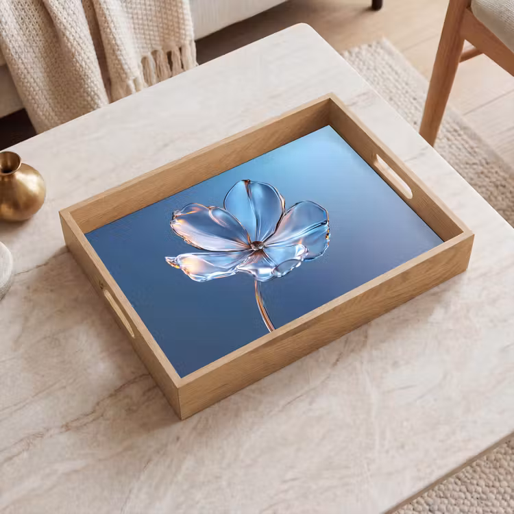 Dienblad - Blauw - Bloem - Glazen - Sierlijk — 2