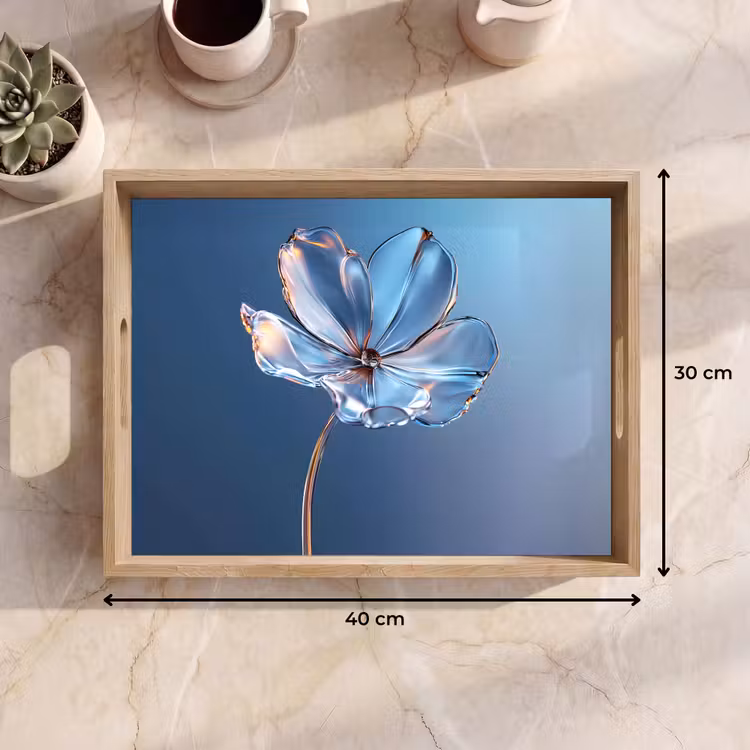 Dienblad - Blauw - Bloem - Glazen - Sierlijk — 9