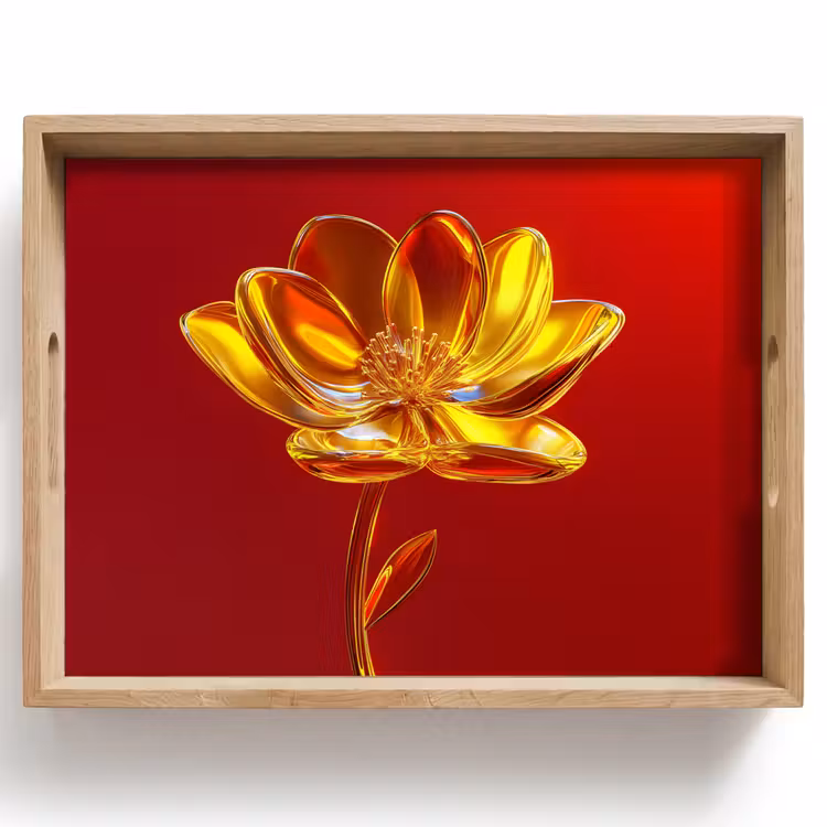Dienblad - Bloem - Goud - Glazen — 1