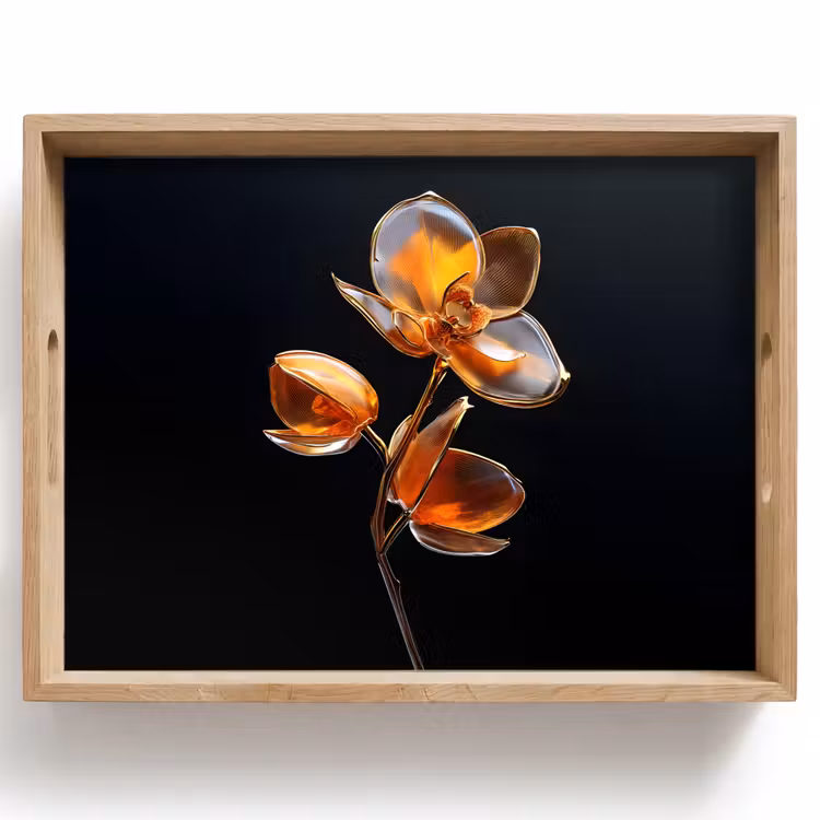 Dienblad - Bloem - Orchidee - Oranje — 1