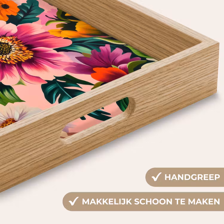 Dienblad - Bloemen - Kleurrijk - Roze — 5