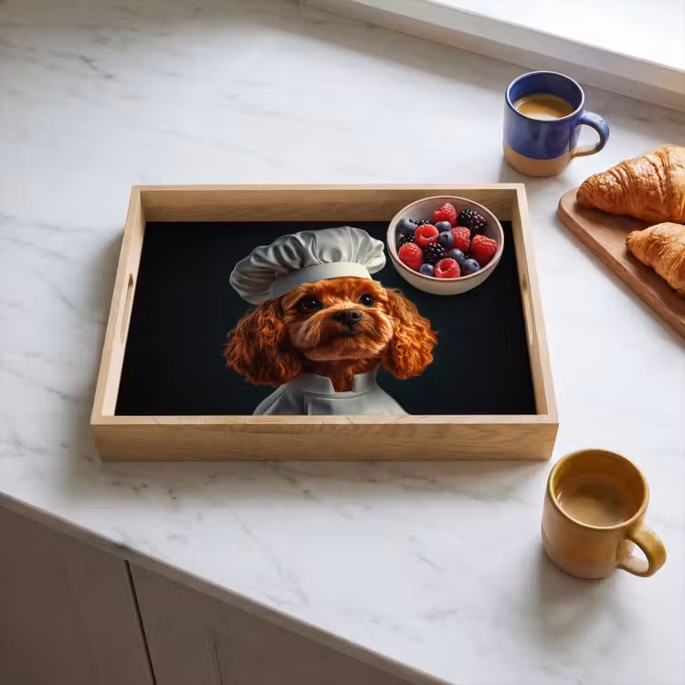 Dienblad - Bruin - Kok - Hondje — 4