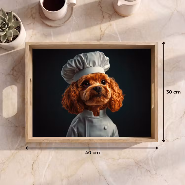 Dienblad - Bruin - Kok - Hondje — 9
