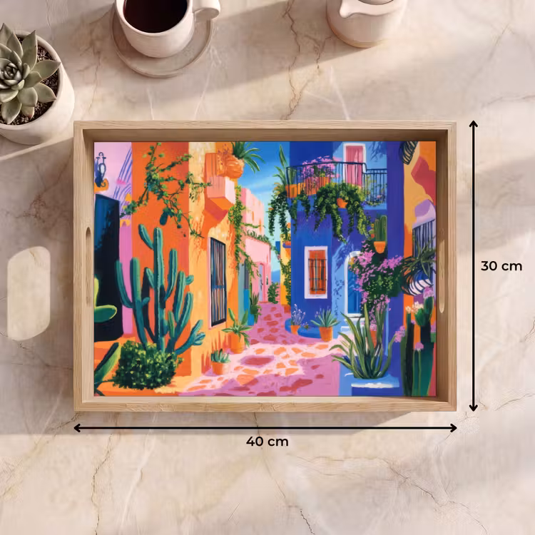 Dienblad - Geel - Blauw - Oranje - Huis — 9