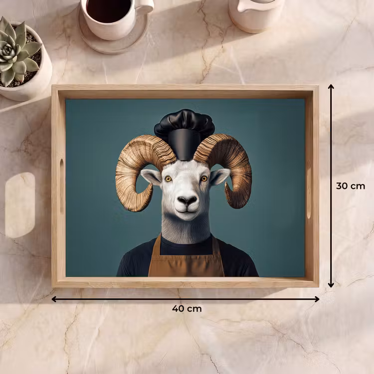 Dienblad - Geit - Hoorns - Kokskleding — 9