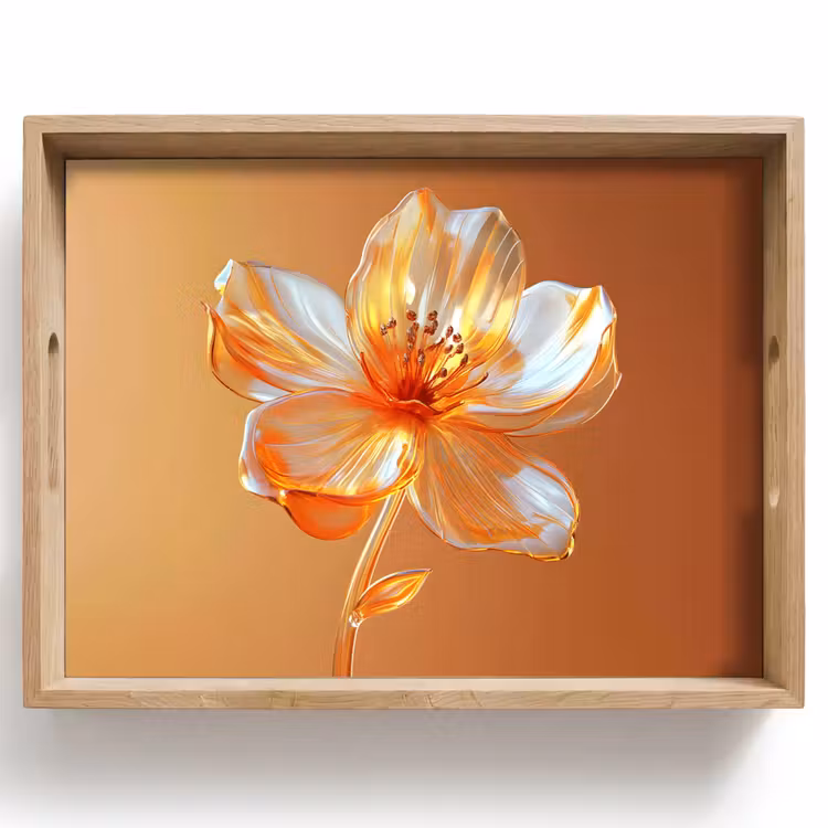 Dienblad - Glazen - Bloem - Oranje — 1