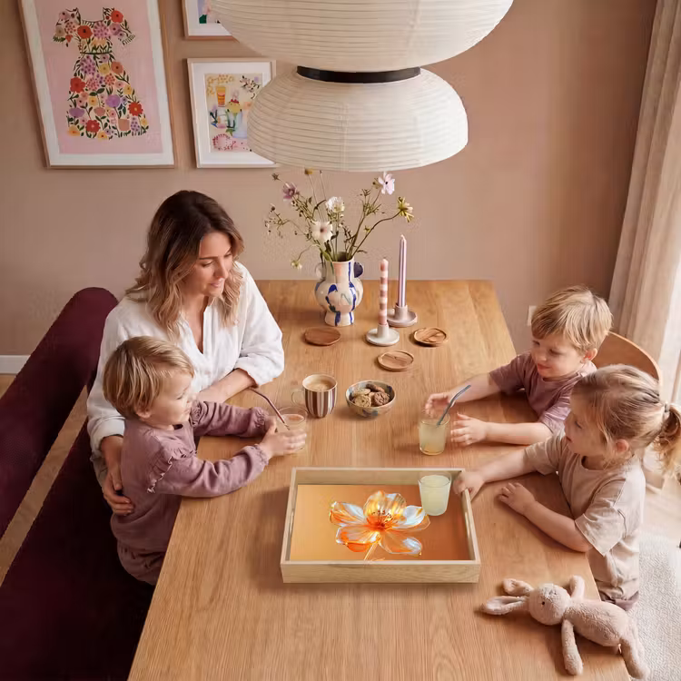Dienblad - Glazen - Bloem - Oranje — 7